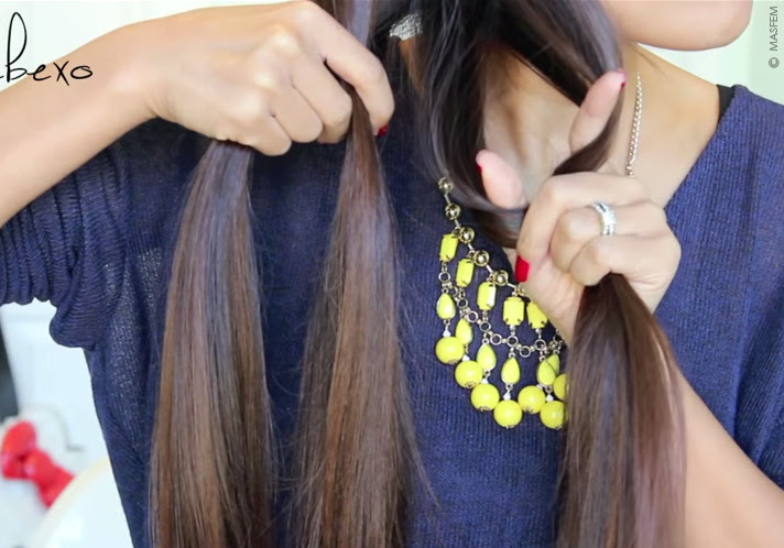 Необычная коса из 3 прядей путанная плетение видео фото