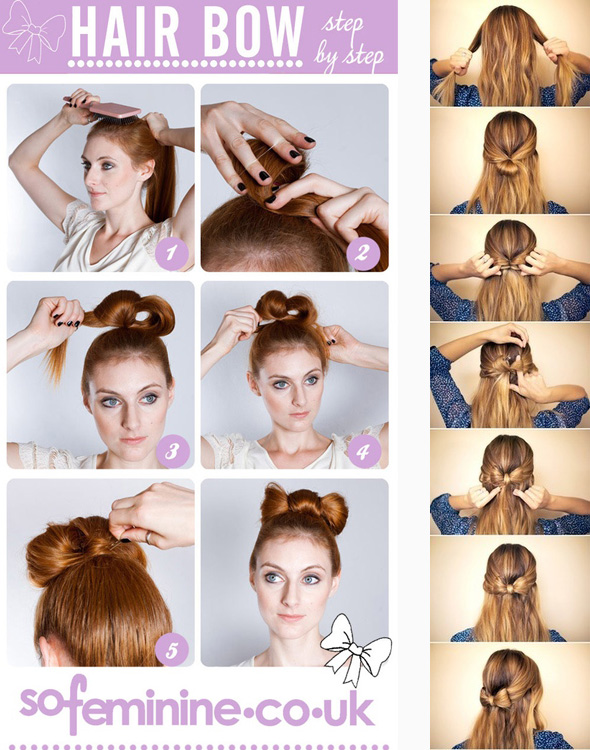 آموزش تصویری بستن مو به شکل پاپیون