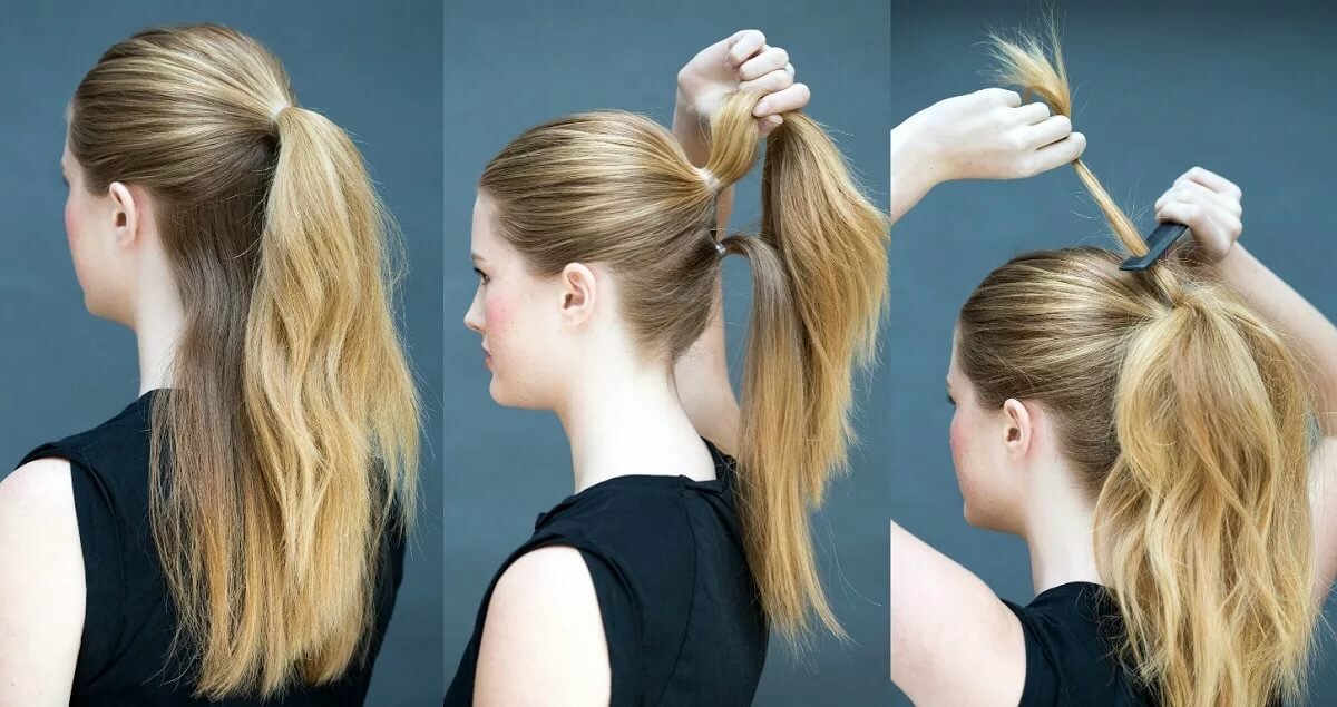 Как сделать хвост из волос за 2 минуты длиннее